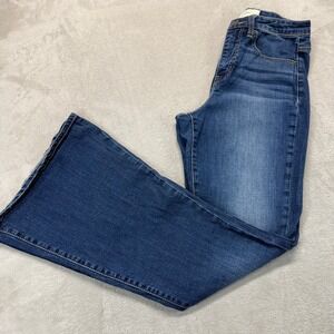 Sterling & Stitch Jeans Womens 29 Flare Blue High Rise Whiskered Dark Wash Denim